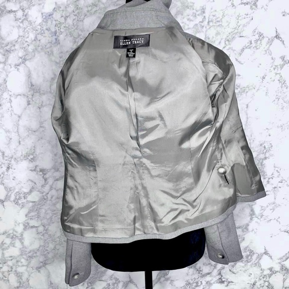 ⭐️ Ellen Tracy Gray WOOL 90s Tailored Blazer Jacket Women’s 2 Petite - Picture 4 of 7